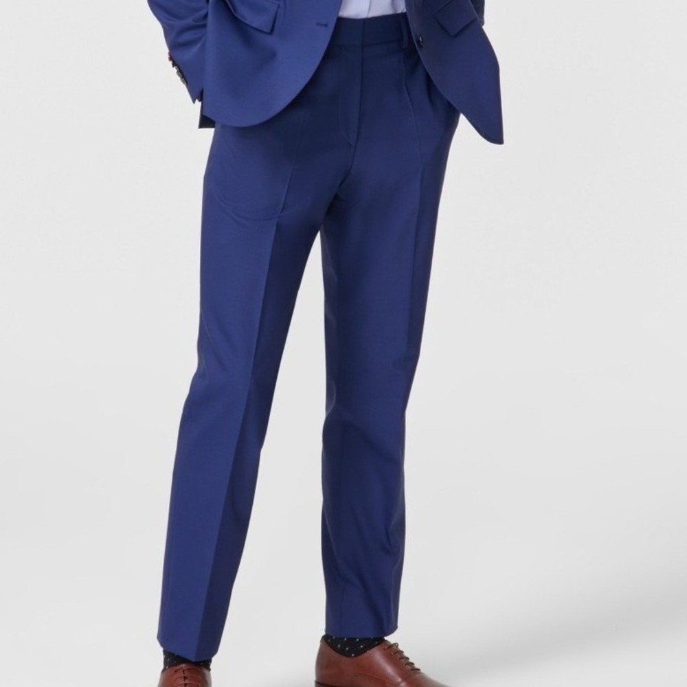 Hugo Boss Mens Dress Pants 42R Blue Elevated Suit Trousers Quiet Luxury NWT
